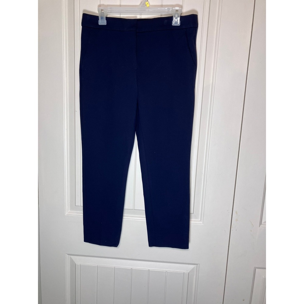 Max Mara Navy Blue Slim Ankle Trousers Made in Italy Professional Dress Pants 32